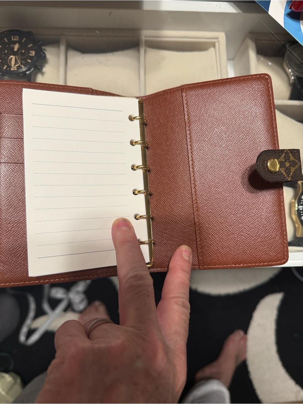 Louis Vuitton Monogram Canvas Brown & Gold Snap Wallet Organizer - Picture 3 of 7